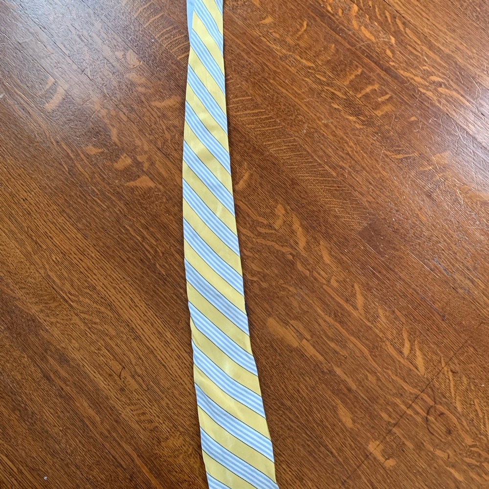 Tommy Hilfiger Yellow and Blue Striped Tie